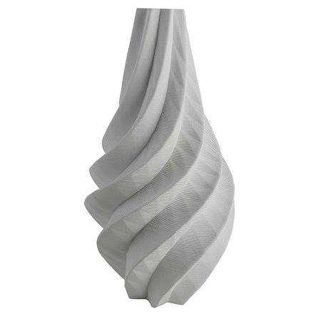 VASO DECORATIVO EM CERAMICA BRANCO 3D 20CM X 20CM X 42CM