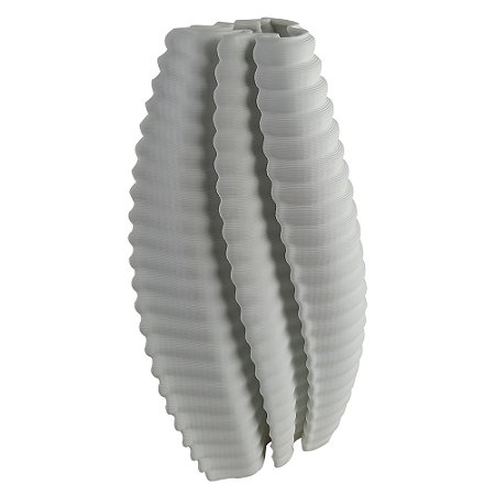 VASO DECORATIVO EM CERAMICA BRANCO 3D 19CM X 19CM X 37CM