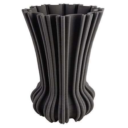 VASO DECORATIVO EM CERAMICA PRETO 3D 23CM X 23CM X 34CM