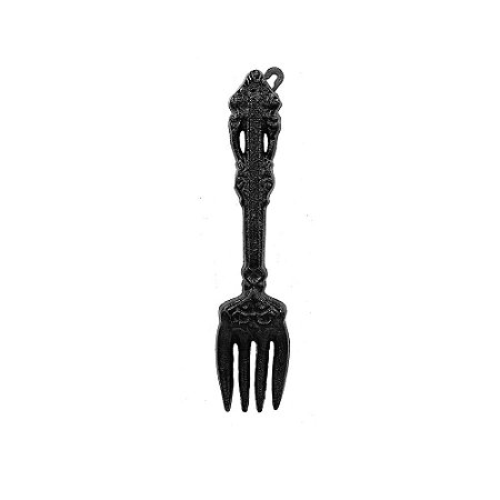 PECA DECORATIVA GARFO PARA PAREDE EM FERRO PRETO