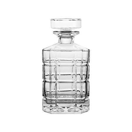 GARRAFA DE WHISKEY EM VIDRO DETALHADO TRANSPARENTE - 800ML