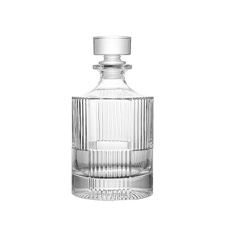 GARRAFA DE WHISKEY EM VIDRO DETALHADO TRANSPARENTE - 900ML