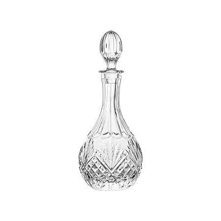 GARRAFA DE WHISKEY EM VIDRO DETALHADO TRANSPARENTE - 900ML