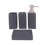 KIT DE LAVABO DE CERAMICA CINZA - 4 PCS