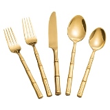 CJ DE TALHERES EM METAL DOURADO 5PCS