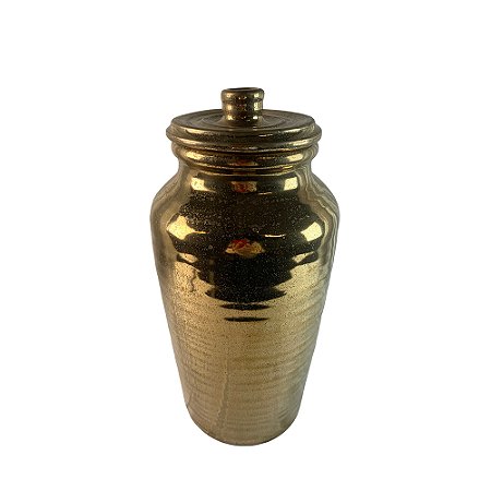 POTE DECORATIVO EM CERAMICA DOURADO