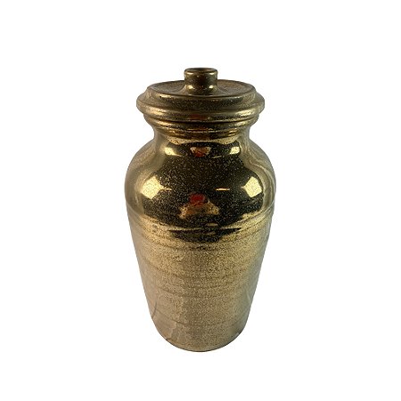 POTE DECORATIVO EM CERAMICA DOURADO