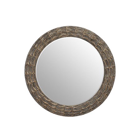ESPELHO COM MOLDURA EM METAL BRONZE
