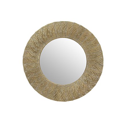 ESPELHO COM MOLDURA EM METAL DOURADO