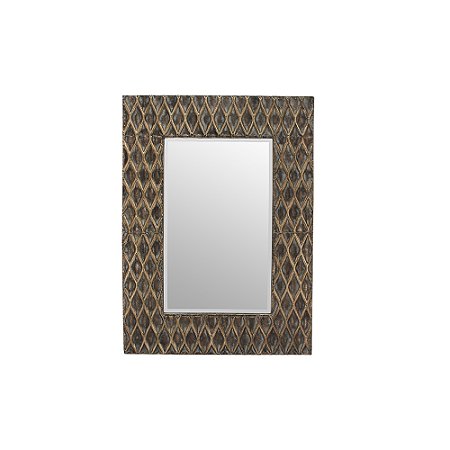 ESPELHO COM MOLDURA EM METAL BRONZE