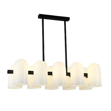 PENDENTE ZIL PRETO / OPALINO (L)34CM (C)85CM (A)22CM 10XG9 HALOPIN SMD MAX 25W IP20