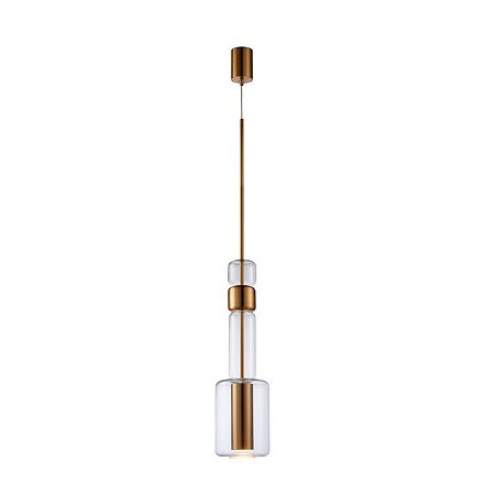 PENDENTE ARETE DOURADO / TRANSPARENTE (D)18CM (A)115CM 1XGU10 MR16 MAX 7W IP20