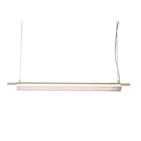 PENDENTE PAGLIA TRANSPARENTE / DOURADO (L)7CM (C)131CM (A)7CM 1XLED INTEGRADO 25W 3000K 2740LM IP20