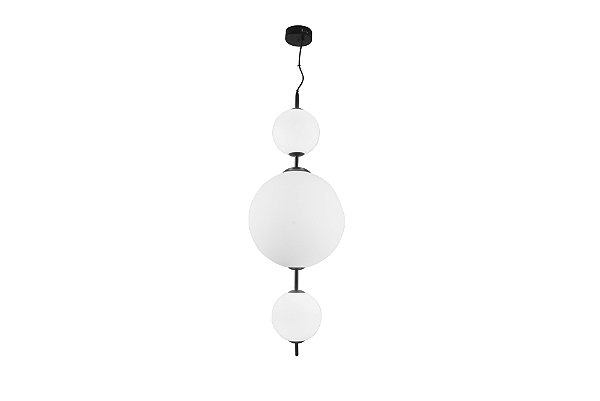 PENDENTE GLOBO OPALINO / PRETO (D)40CM (A)108CM 1XLED INTEGRADO 25W 3000K 2780LM IP20