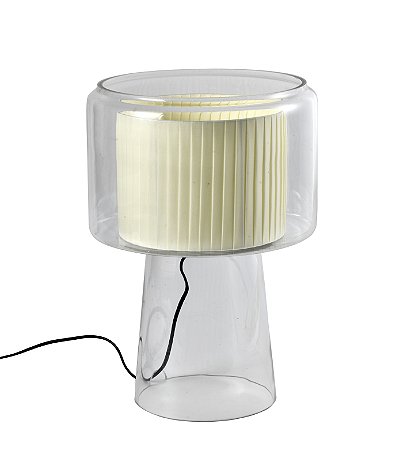 ABAJUR MALIA TRANSPARENTE / BEGE (D)32CM (A)47CM 1XE27 BULBO MAX 40W IP20