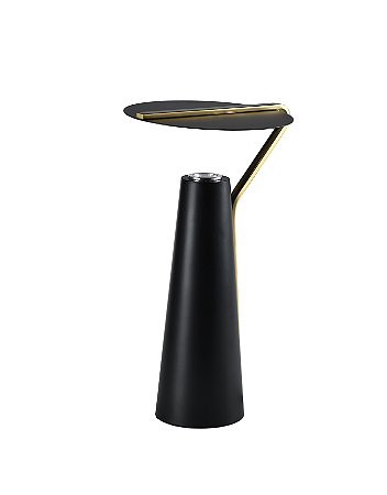 ABAJUR CLOCHET PRETO / DOURADO (L)24CM (C)27CM (A)45CM 1XGU10 MR11 MAX 5W IP20