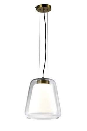 PENDENTE ALMA TRANSPARENTE / DOURADO (D)28CM (A)30CM 1XLED INTEGRADO 9,2W 3000K 667LM IP20
