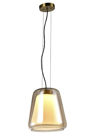 PENDENTE ALMA CONHAQUE / DOURADO (D)28CM (A)30CM 1XLED INTEGRADO 9,2W 3000K 667LM IP20