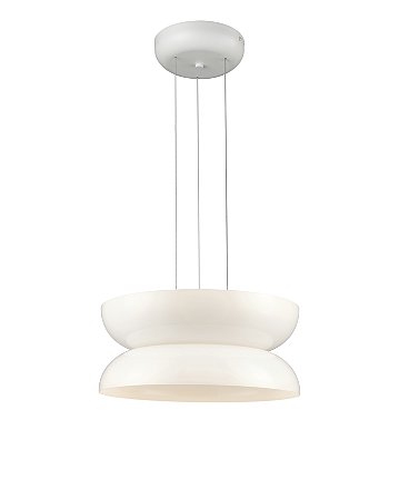 PENDENTE GAMELA OPALINO / BRANCO (D)43CM (A)18CM 2XLED INTEGRADO 10W 3000K 800LM IPIP20