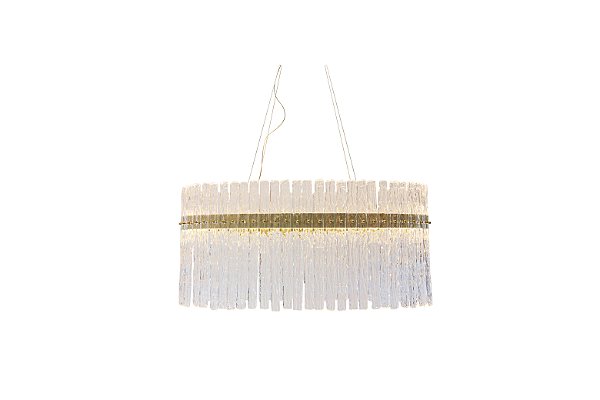 PENDENTE FREDDO TRANSPARENTE / DOURADO (L)34CM (C)85CM (A)40CM 1XLED INTEGRADO 70W 3000K 4900LM IP20