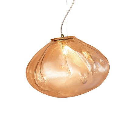 PENDENTE FLUBBER CONHAQUE / DOURADO (D)40CM (A)35CM 1XG9 HALOPIN COB MAX 25W IP20