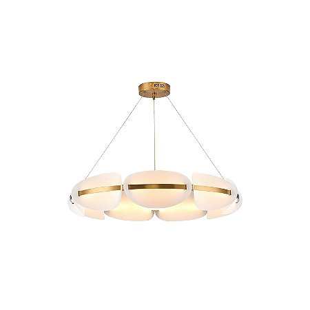 PENDENTE TEKSI BRANCO / DOURADO (D)85CM (A)17CM 1XLED INTEGRADO 40W 3000K 2300LM IP20