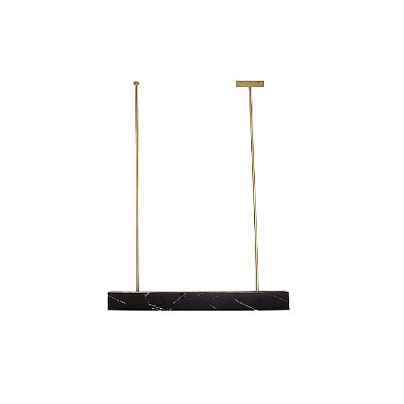 PENDENTE ACHILLE PRETO / DOURADO (L)6CM (C)120CM (A)12CM 1XLED INTEGRADO 20W 3000K 900LM IP20