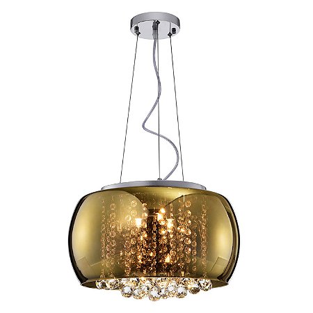 PENDENTE SOHO CROMADO / TRANSPARENTE (D)40CM (A)23CM 5XG9 HALOPIN COB MAX 25W IP20