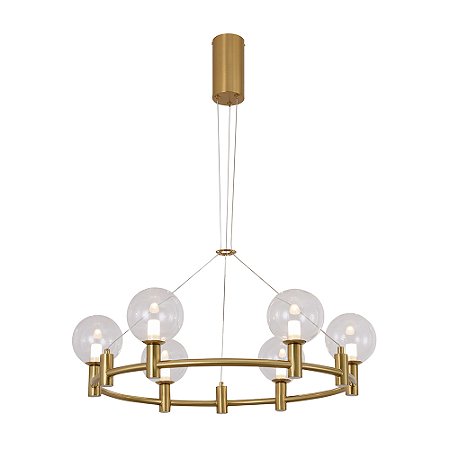 PENDENTE CORALINA DOURADO (D)70CM (A)24CM 6XLED INTEGRADO 2W 2700K 900LM IP20