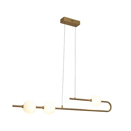 PENDENTE CANDY DOURADO (L)12CM (C)113CM (A)22,4CM 3XLED INTEGRADO 10W 2700K 2250LM IP20