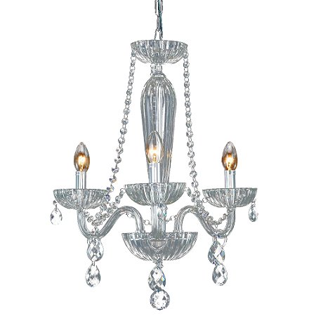 PENDENTE ANJOU CROMADO / TRANSPARENTE (D)42CM (A)54CM 3XE14 VELA MAX 40W IP20