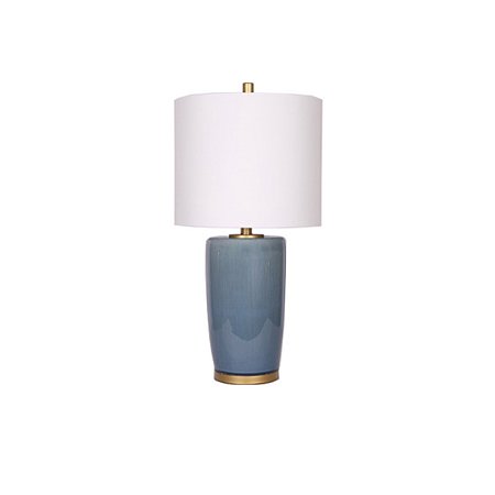 ABAJUR CERAMIKE AZUL / DOURADO (D)21CM (A)32CM 1XE27 BULBO MAX 40W IP20 (SOMENTE BASE)