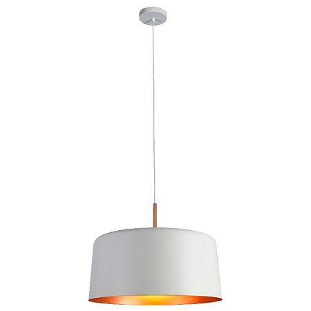 PENDENTE BOT BRANCO / COBRE (D)50CM (A)38,5CM 1XE27 BULBO MAX 40W IP20
