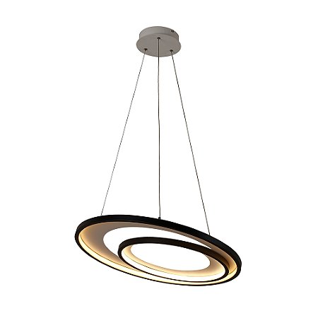 PENDENTE LOOP PRETO / BRANCO (D)62CM (A)2,2CM 1XLED INTEGRADO 48W 3000K 1500LM IP20