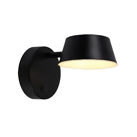 ARANDELA FUNNEL PRETO (L)13CM (C)20CM (A)11CM 1XLED INTEGRADO 5W 3000K 400LM IP20