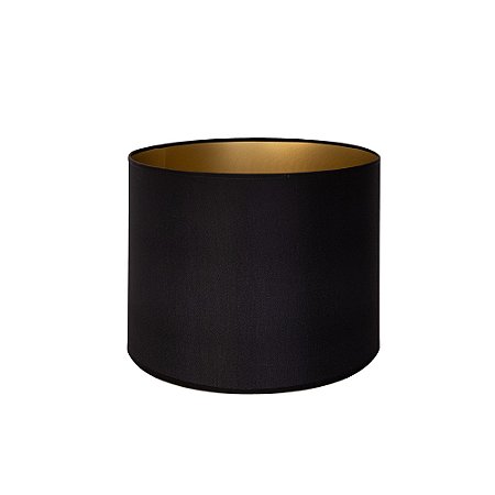 CÚPULA BASIC (CILÍNDRICA) PRETO / DOURADO E27 (D)40CM (A)30CM