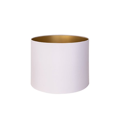 CÚPULA BASIC (CILÍNDRICA) BRANCO / DOURADO E27 (D)40CM (A)30CM