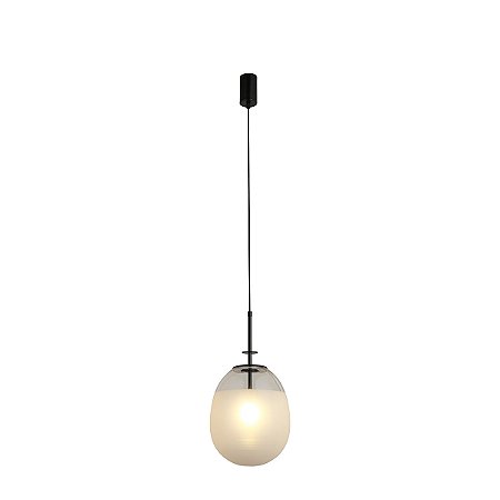 PENDENTE ERA PRETO / LEITOSO (D)21,5CM (A)48CM 1XG9 HALOPIN SMD MAX 25W IP20
