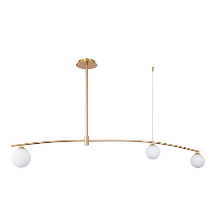 PENDENTE CALDER DOURADO / BRANCO (L)15CM (C)106CM (A)133CM 3XG9 HALOPIN SMD MAX 7W IP20