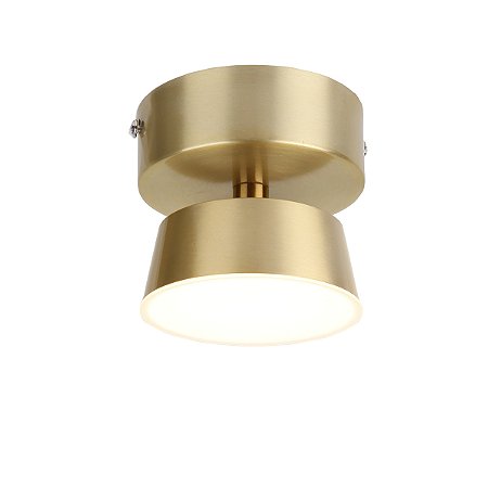 PLAFON DUSSO LATÃO (D)10CM (A)9CM 1XLED INTEGRADO 7W 3000K 455LM IP20