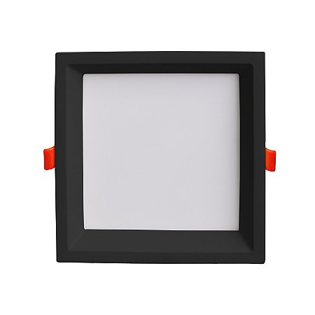 PAINEL LOW FRAME EMBUTIR (L)12CM (C)12CM (A)2CM PRETO 1XLED 12W 3000K 900LM IP20