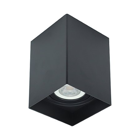 SPOT QUAD SOBREPOR PRETO (L)11CM (C)11CM (A)15CM 1XE27 PAR20 MAX 50W IP20