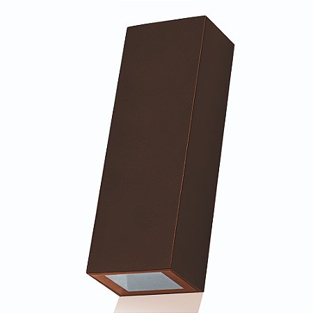 ARANDELA QUADRA MARROM (L)4,2CM (C)3,2CM (A)12CM 2XLED INTEGRADO 2,5W 3000K 150LM IP65