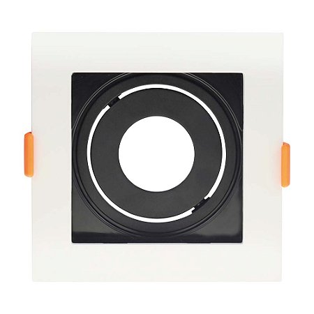SPOT CONECTA ABS EMBUTIR (QUADRADO) BRANCO / PRETO (L)10,2CM (C)10,2CM (A)4,15CM 1XGU10 MR11 MAX 50W IP20