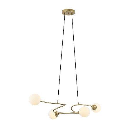 PENDENTE ALATA DOURADO / OPALINO (L)52CM (C)95CM (A)17CM 4XG9 HALOPIN SMD MAX 25W IP20