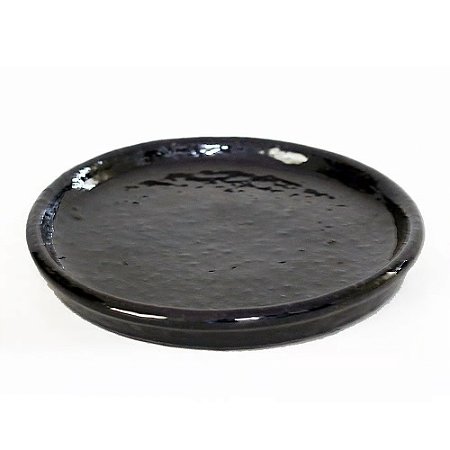 PRATO VIETNAMITA CERÂMICA IMPORTADA REDONDO PRETO 41CM