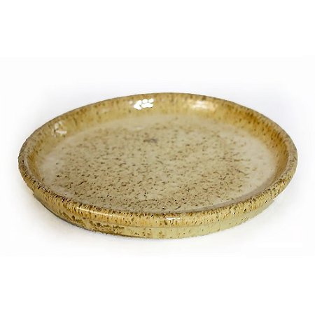 PRATO VIETNAMITA CERÂMICA IMPORTADA REDONDO AREIA 41CM