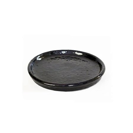 PRATO VIETNAMITA CERÂMICA IMPORTADA REDONDO PRETO 27CM