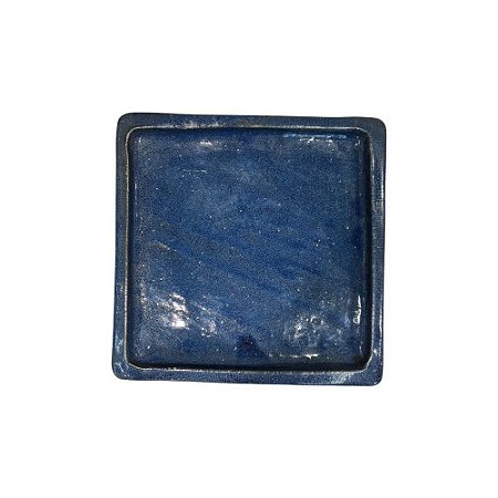 BANDEJA EM CERÂMICA QUADRADA ESMALTADA IMPORTADA AZUL ESCURO D30CM X A03CM