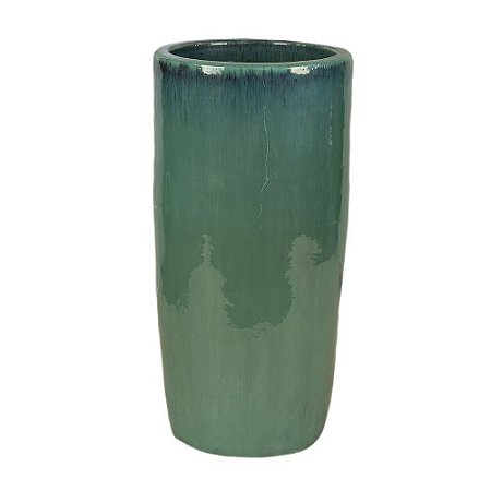 VASO VIETNAMITA CERÂMICA IMPORTADO OCEANIA PEQUENO AQUA D32CM X A66CM